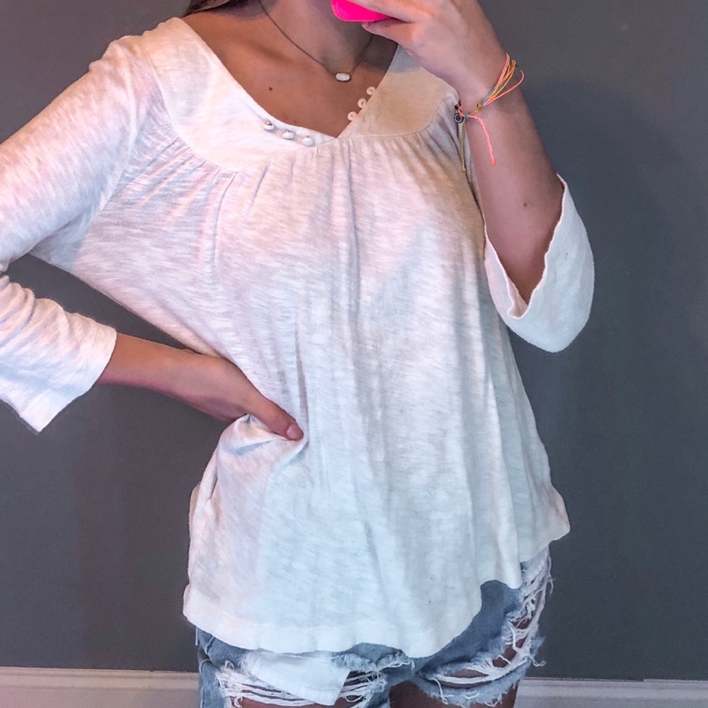 calvin klein jeans tan button front top
